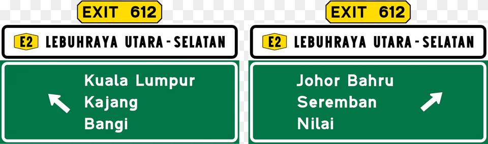Exit 612 Nilai Utara 0 Km Papan Tanda Utara Selatan, Sign, Symbol, Road Sign Free Png Download