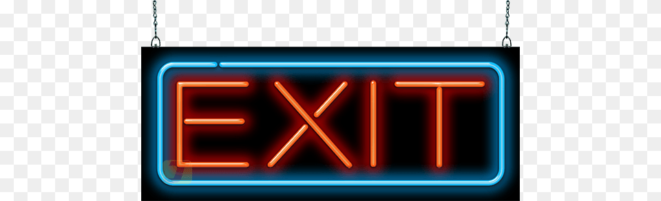 Exit Neon Sign Neon Sign, Light, Mailbox Png Image