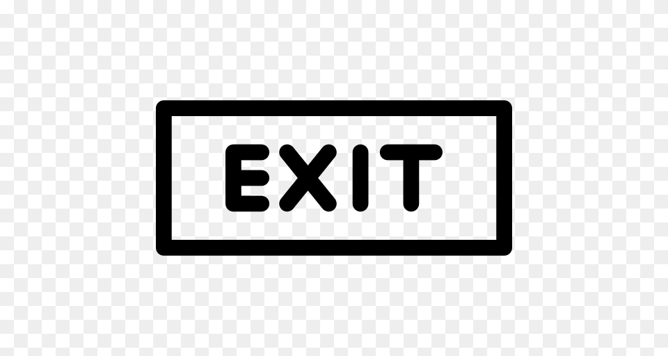 Exit Sign Icon, Gray Png