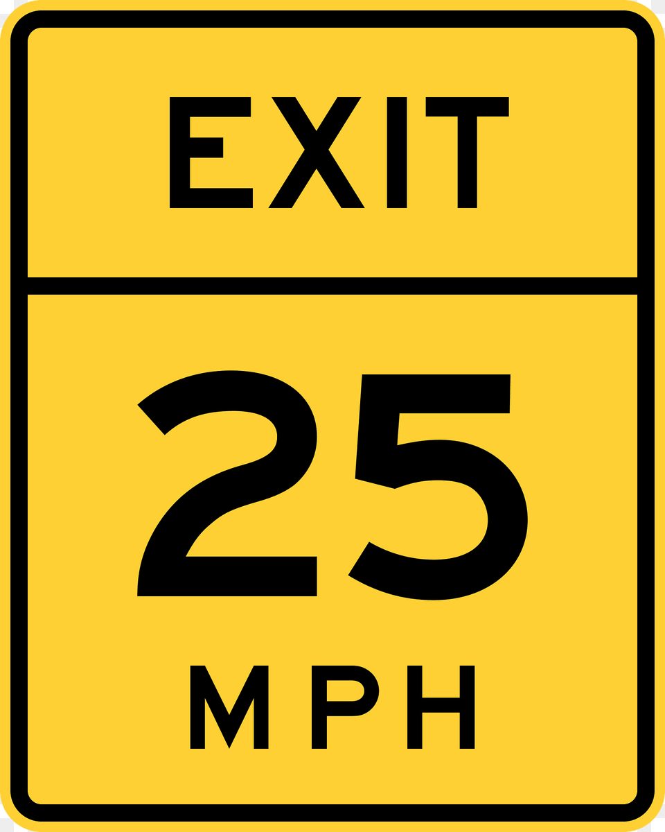 Exit Speed Advisory Clipart, Sign, Symbol, Road Sign, Text Png