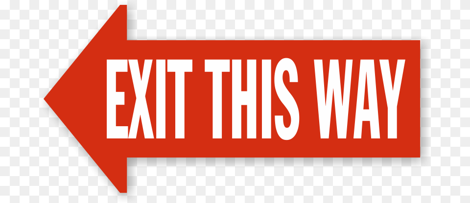 Exit This Way Left Arrow Floor Sign Exit To The Graphic Design, Symbol, Logo, Text Free Transparent Png