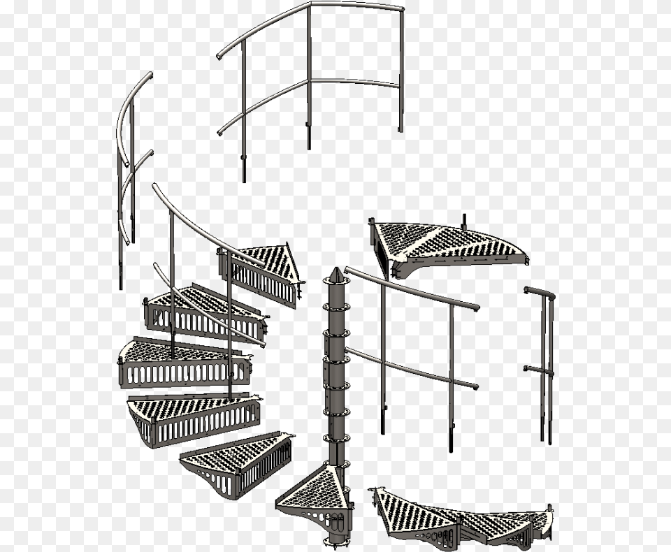 Exmachina High Rolling Spiral Staircase Sketch, Architecture, Building, Handrail, House Free Png Download