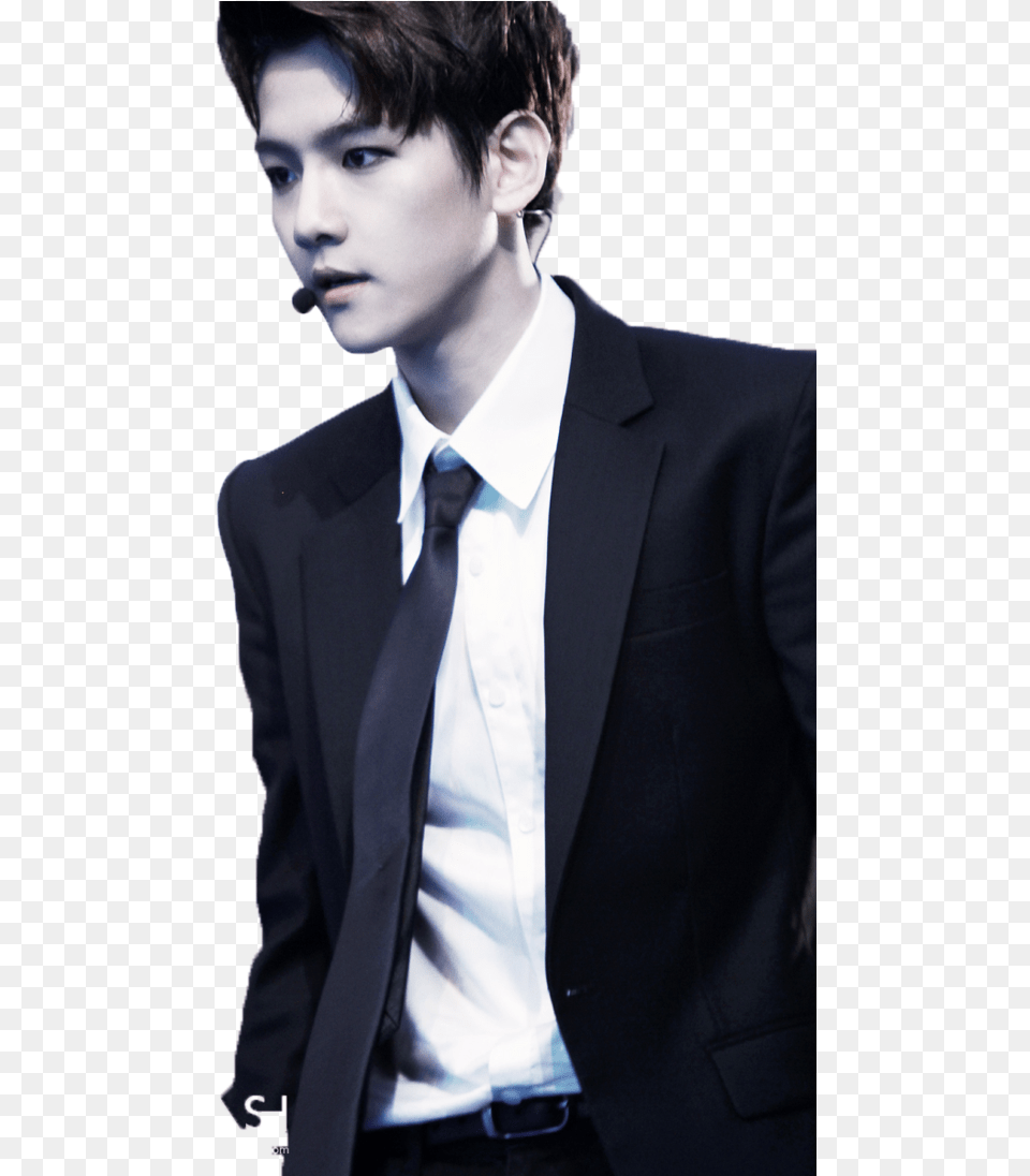 Exo Baekhyun Black Suit Download Baekhyun Exo Black And White, Accessories, Tie, Clothing, Formal Wear Png