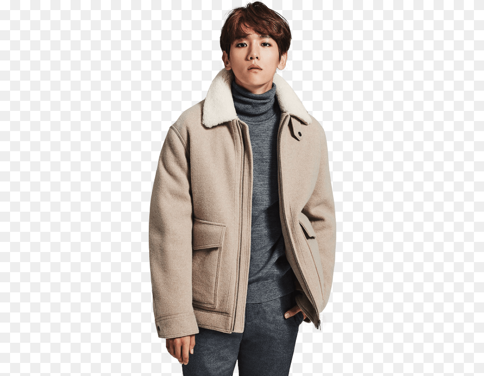 Exo Baekhyun Posing Exo Baekhyun, Clothing, Coat, Fleece, Jacket Free Png Download