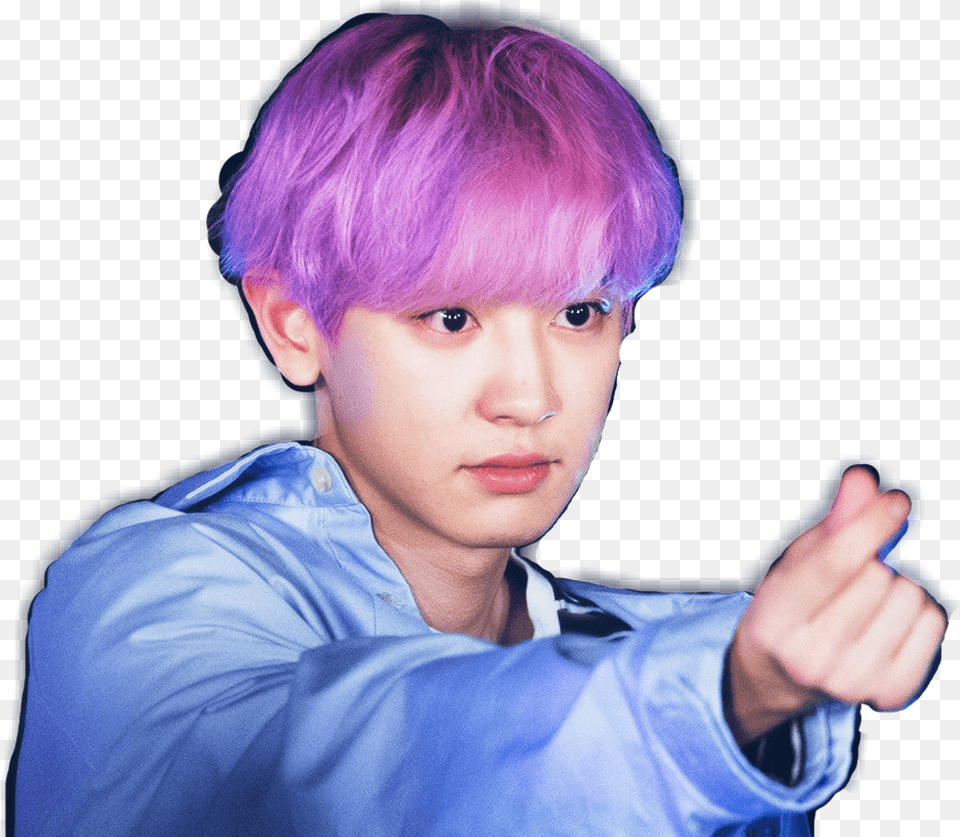 Exo Chanyeol Saranghe Sticker Freetoedit Exo Chanyeol, Person, Face, Hair, Head Free Png