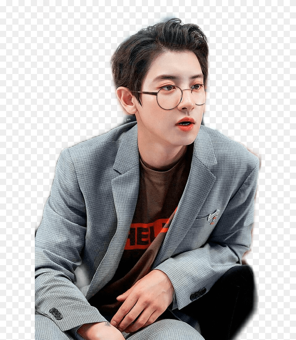 Exo Chanyeol Wear Glasses, Accessories, Portrait, Photography, Person Png Image