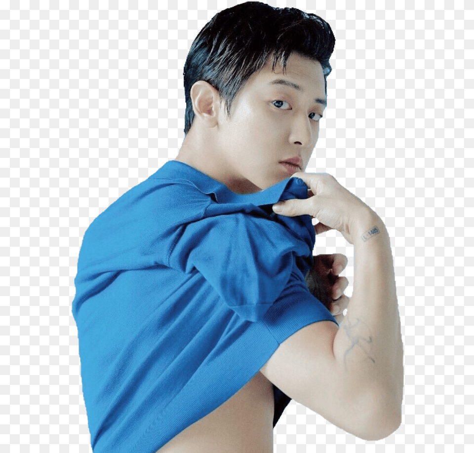 Exo Chanyeol Wkorea Photoshoot Blue Sexy Handsome Chanyeol Sexy, Teen, Portrait, Photography, Person Free Transparent Png