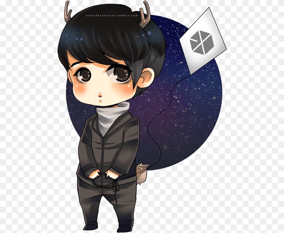 Exo K Images D Exo Kai Wolf Chibi, Book, Comics, Publication, Baby Free Png Download