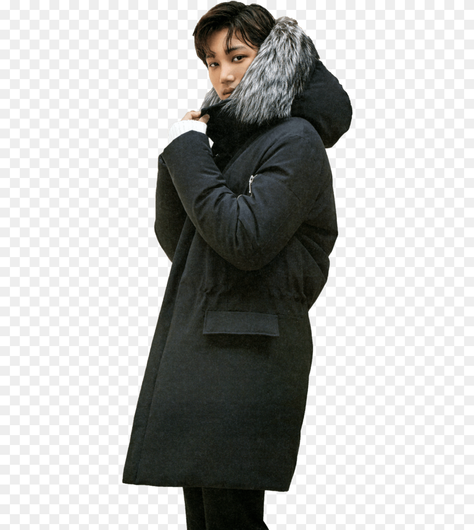 Exo Kai Winter Coat Kai Photoshoot Exo, Clothing, Overcoat, Face, Head Png Image