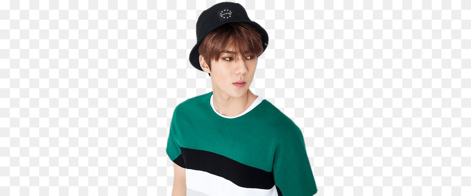 Exo Sehun Wearing Hat, Baseball Cap, Cap, Clothing, T-shirt Free Transparent Png