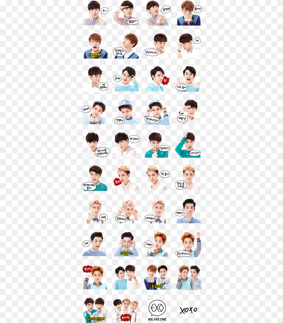 Exo Special Line Sticker Gif Amp Pack Osomatsu San Stickers Whatsapp, Art, Collage, Person, Face Free Png