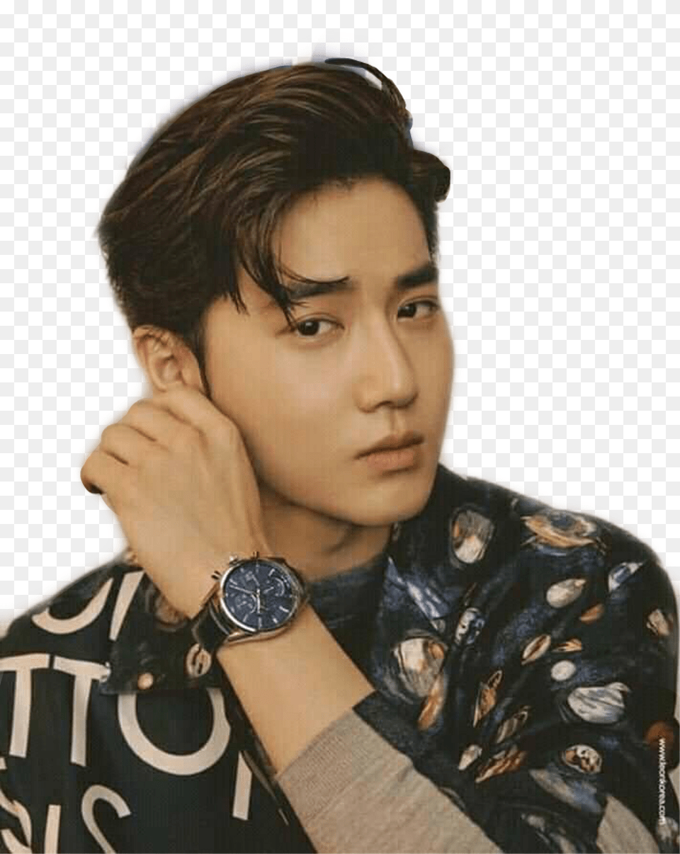 Exo Suho Freetoedit Suho Leon, Person, Face, Head, Photography Free Png Download