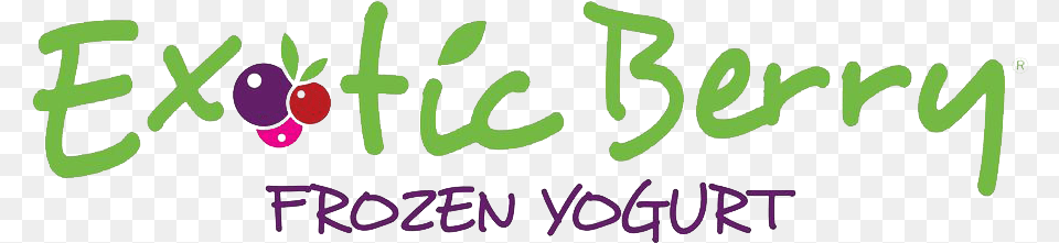 Exotic Berry Frozen Yogurt Logo Calligraphy, Green, Purple, Text, Handwriting Free Transparent Png