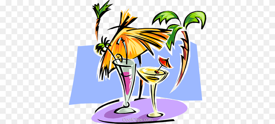 Exotic Drinks Royalty Vector Clip Art Illustration, Alcohol, Beverage, Cocktail, Glass Free Transparent Png