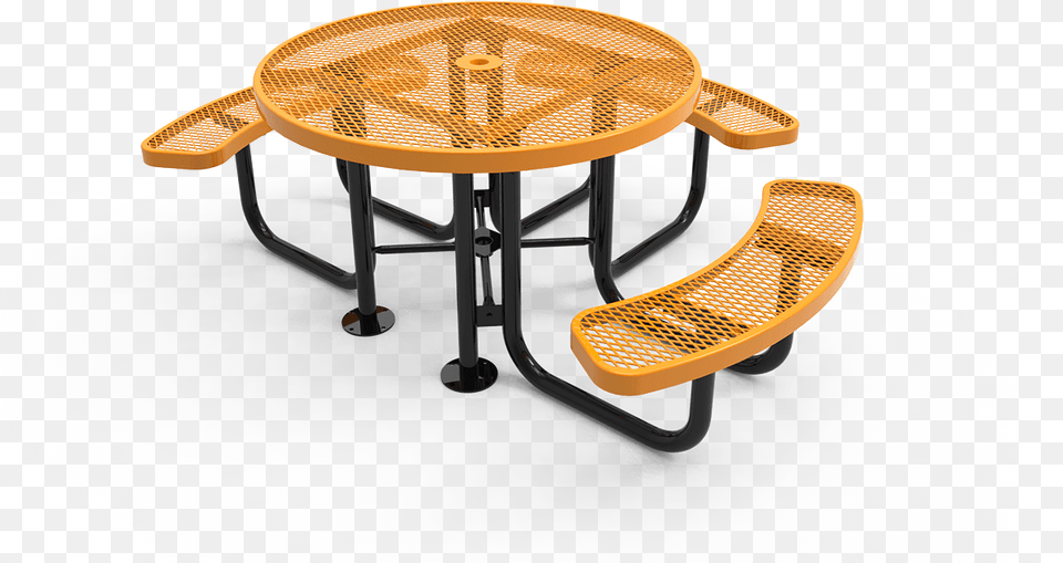 Expanded Metal Ada Round Picnic Table Picnic Table, Coffee Table, Dining Table, Furniture, Machine Free Png