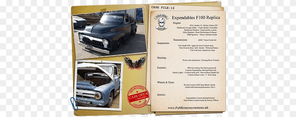 Expendables F100 Replica Antique Car, Advertisement, Poster, Transportation, Vehicle Free Png Download