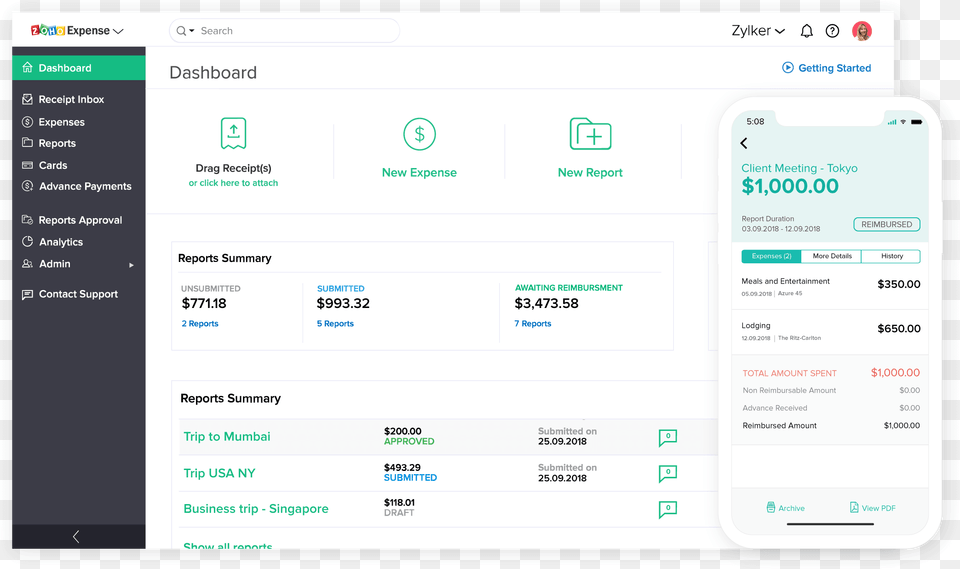 Expense Tracking Software Dashboard Expense Report App, File, Webpage, Text Free Png Download