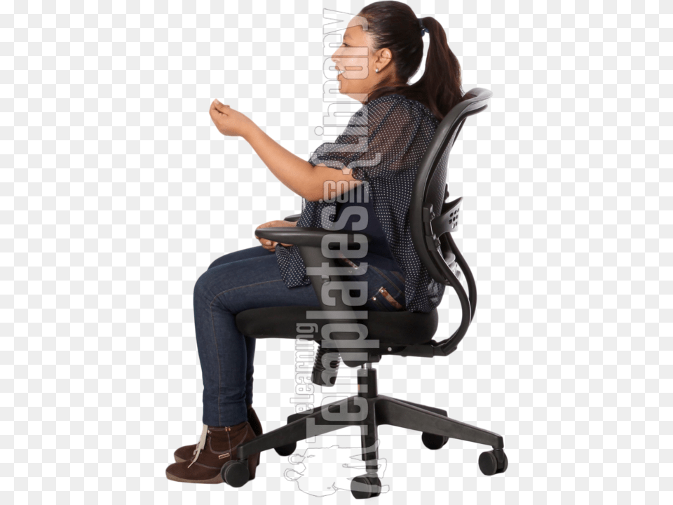 Explaining Talking Gesturing Communication Conversation Office Chair, Person, Sitting, Adult, Female Png