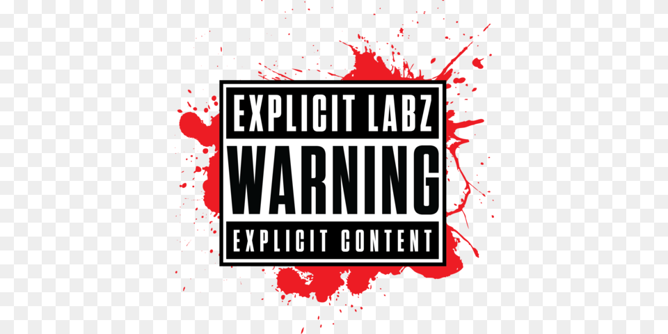 Explicit Content Logo Blood Splat, Sticker, Advertisement, Scoreboard, Poster Png