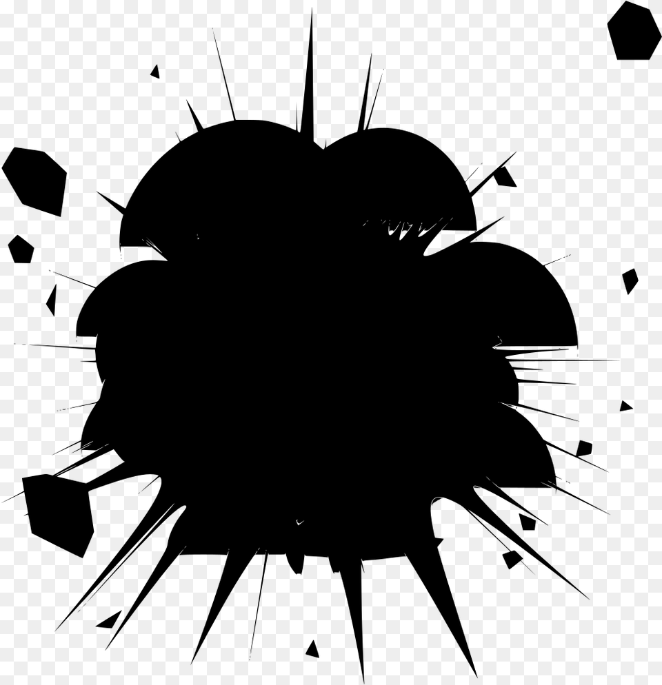 Exploding Bomb Clip Art, Gray Free Png Download