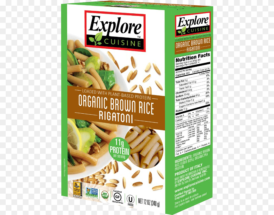 Explore Cuisine Brown Rice Pasta, Food, Lunch, Meal, Advertisement Free Transparent Png
