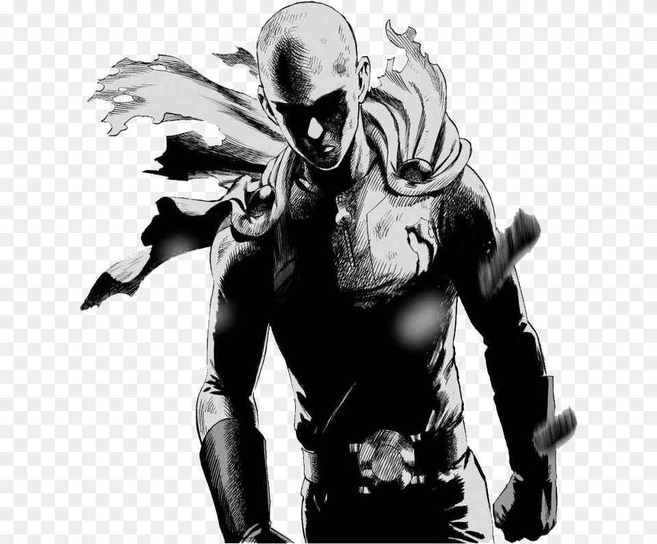 Explore Saitama One Punch Man You Are And More Saitama Black And White, Adult, Male, Person, Face Png