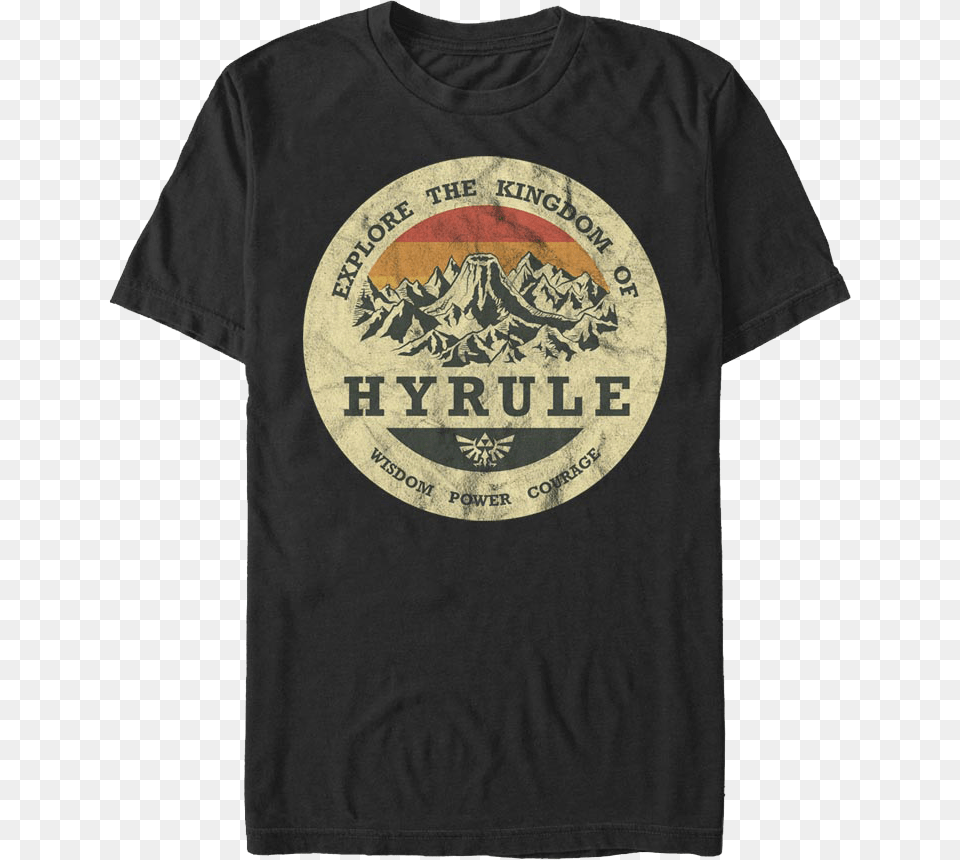 Explore The Kingdom Of Hyrule Legend Of Zelda T Shirt Label, Clothing, T-shirt Png Image