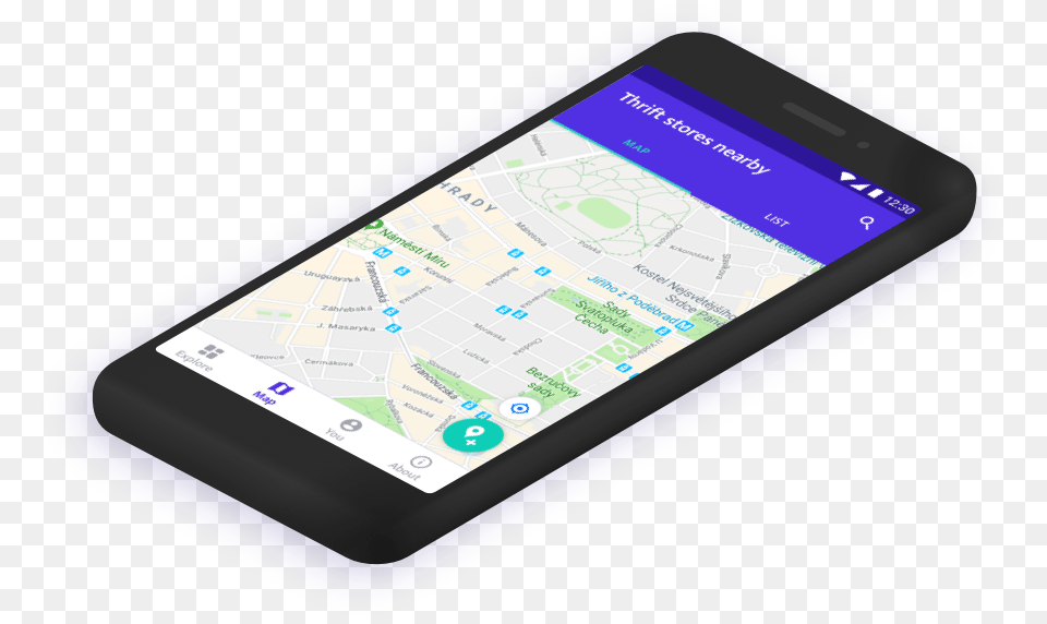 Explore Thrift Stores Map In Mobile Application Thriftigo Samsung Galaxy, Electronics, Mobile Phone, Phone, Gps Png Image