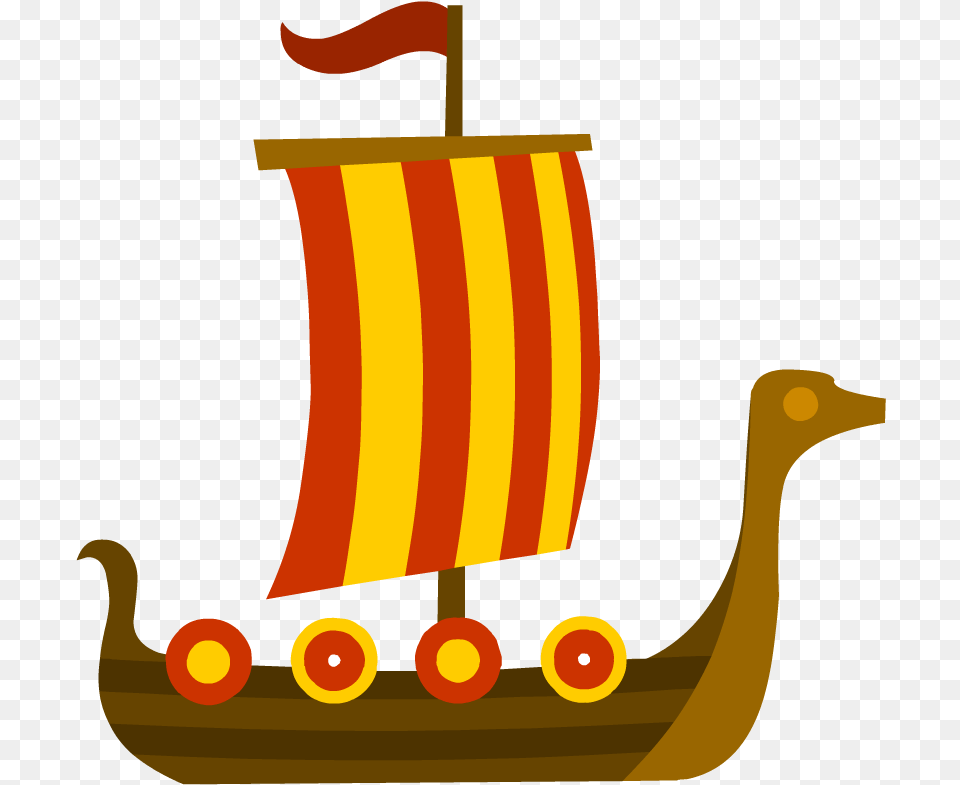 Explorer Clipart Ship Christopher Columbus Cartoon Transparent Viking Boat, Machine, Wheel, Device, Grass Png Image