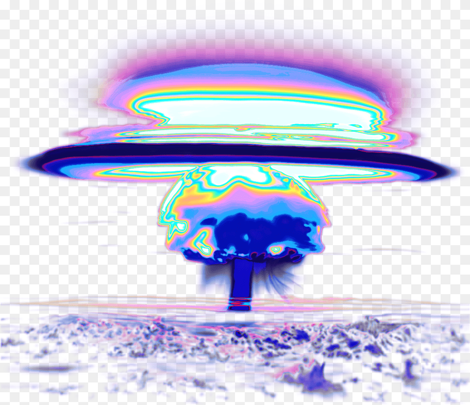 Explosion Cloud Nuclear Holo Holographic Colorful Rainb Nuclear Explosion Icon Png