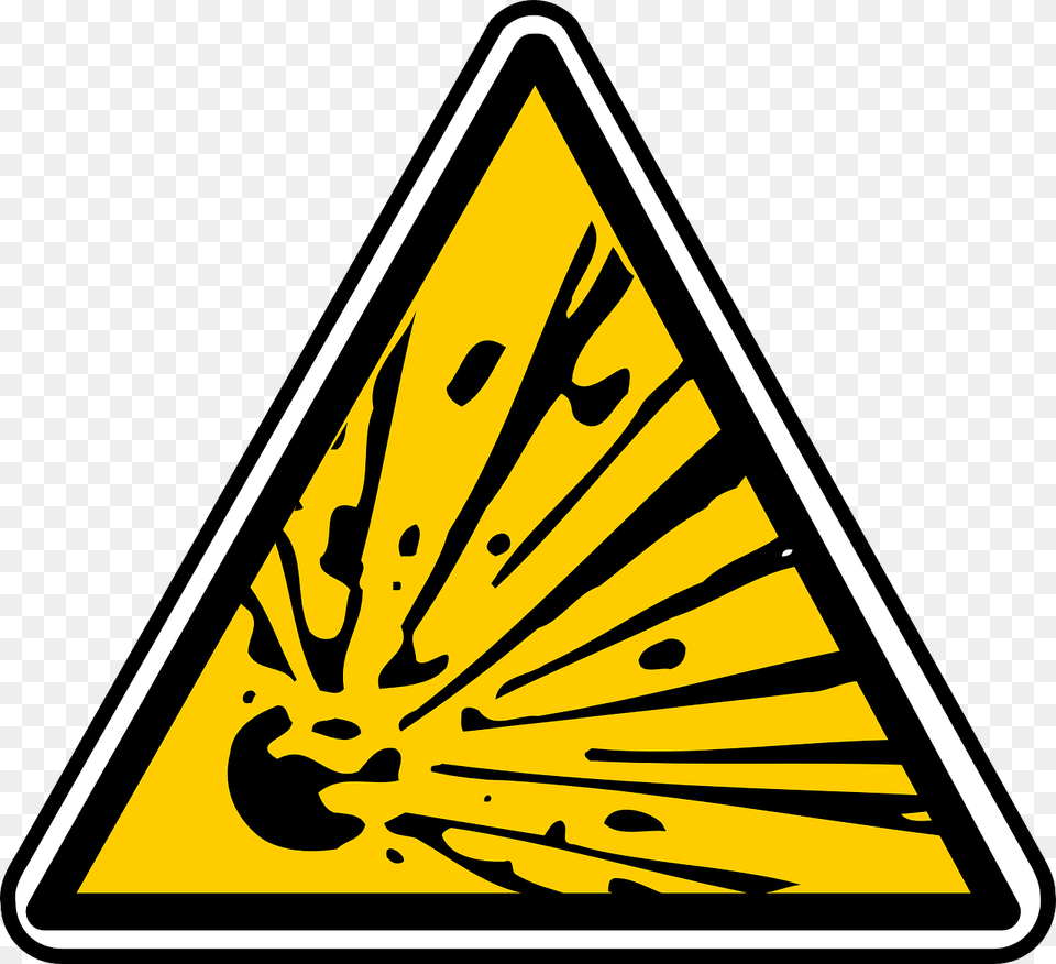 Explosion Danger Explosion Sign, Symbol, Triangle, Road Sign Free Png