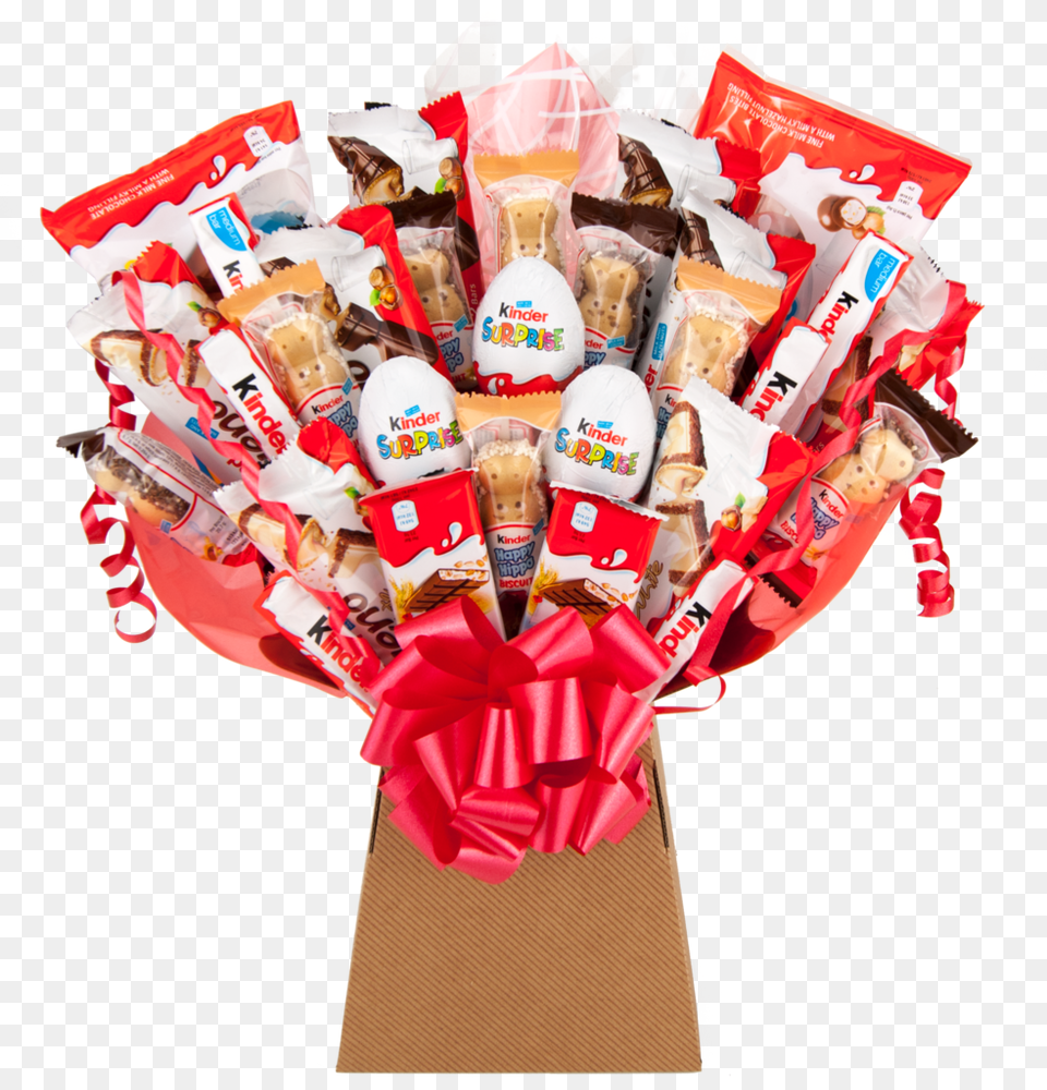 Explosion Transparent Gift Kinder Chocolate Bouquet, Food, Sweets, Snack, Flower Free Png Download