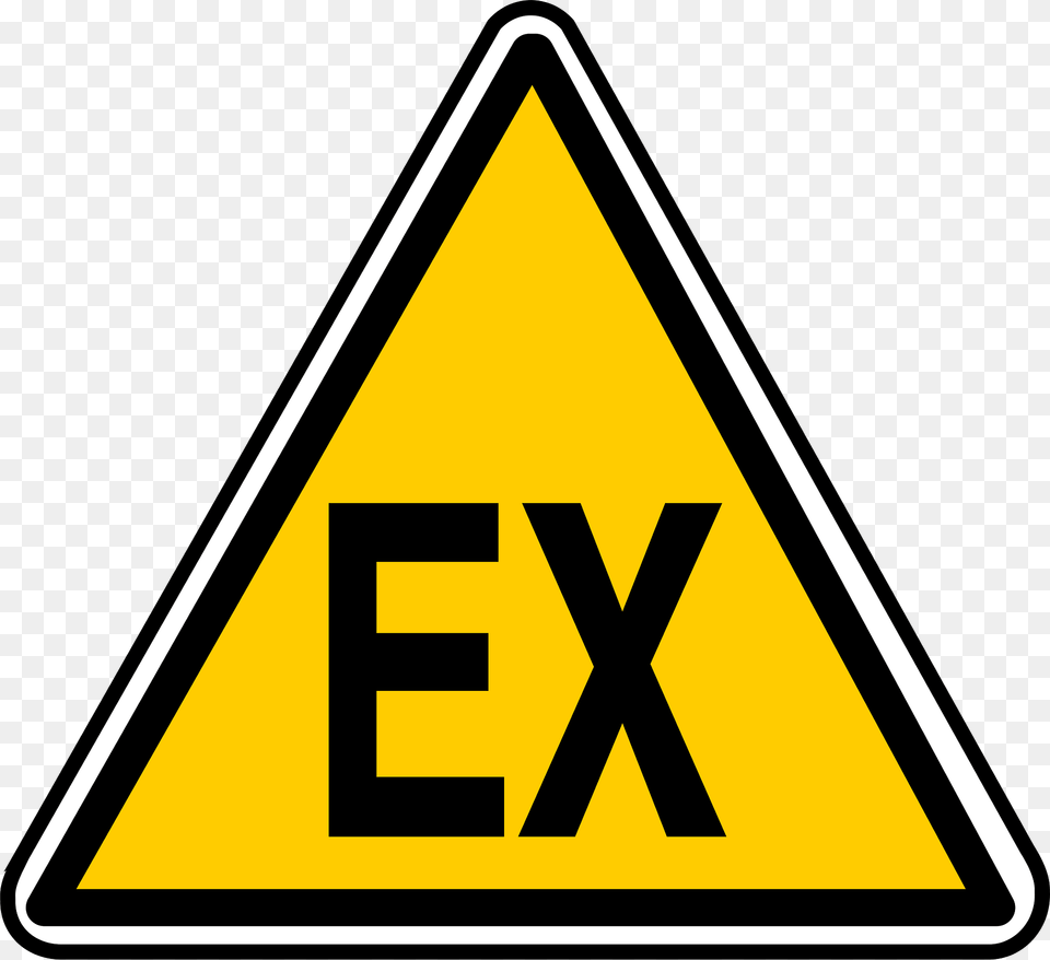 Explosive Atmosphere Ex Warning Sign Clipart, Symbol, Road Sign Free Png