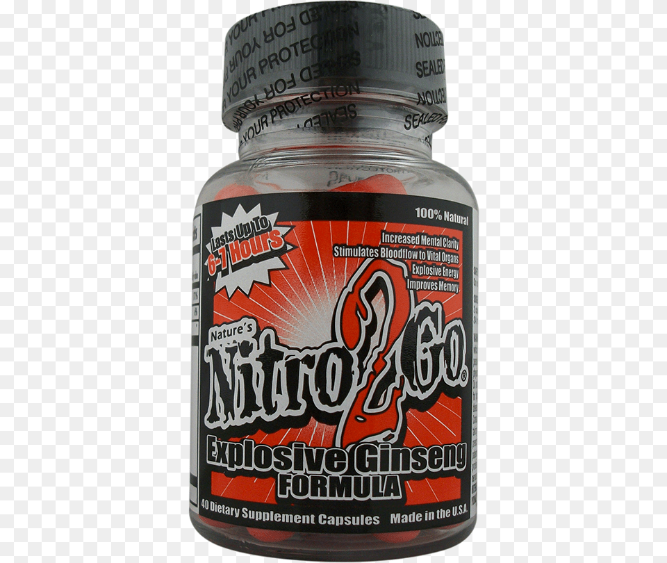 Explosive Ginseng Formula Energy Pills, Bottle, Jar, Ink Bottle, Food Png