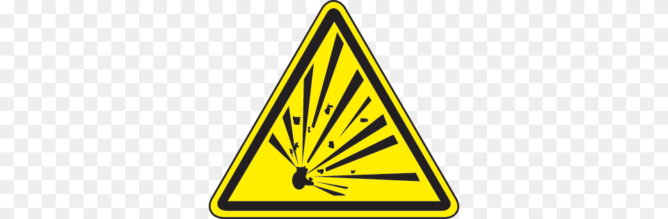 Explosive Material Hazard, Sign, Symbol, Triangle, Road Sign Free Png Download