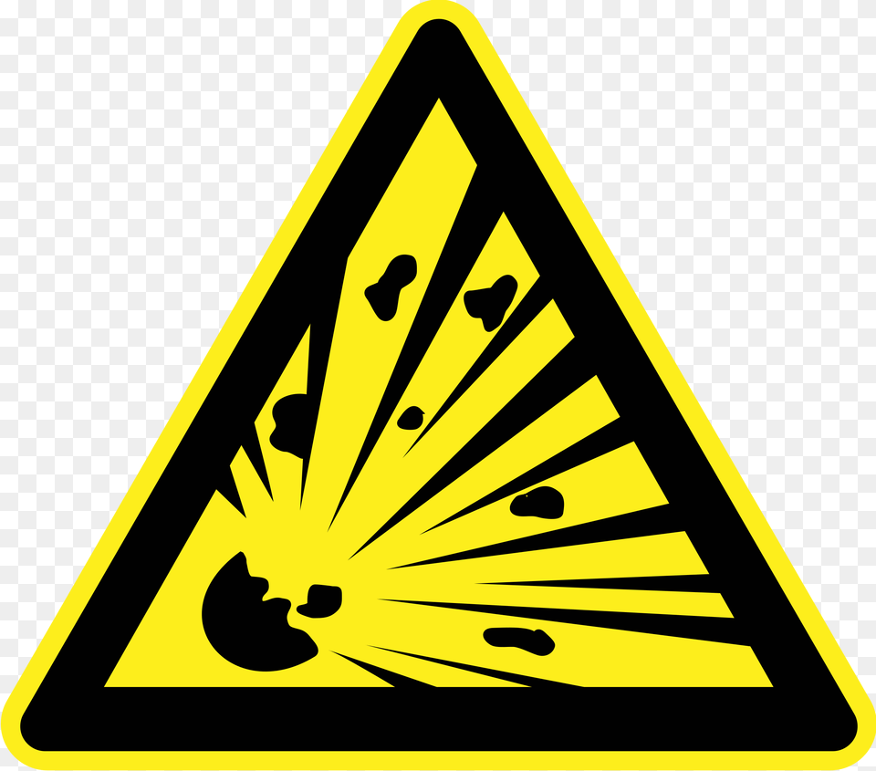 Explosive Material Warning Sign Icons, Symbol, Triangle, Road Sign Png