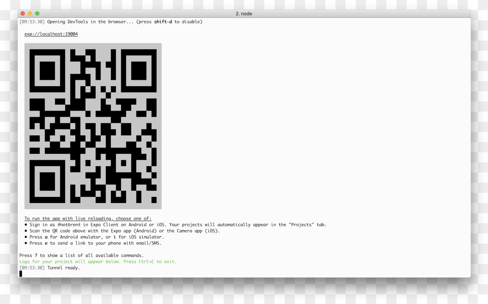 Expo Cli Includes Keyboard Shortcuts From The Terminal Qr Code, Page, Text, Qr Code Free Png Download