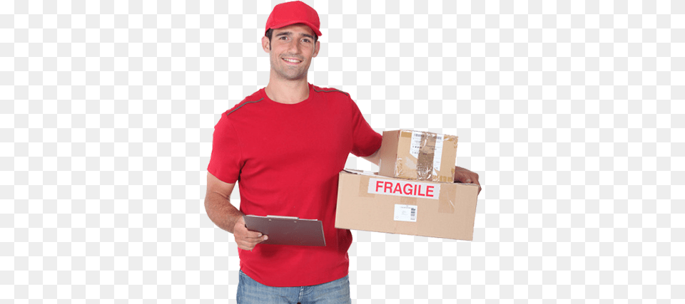 Export And Import Needs Look No Further Than Smart Parcel Service Man, Box, Cardboard, Carton, Person Png Image