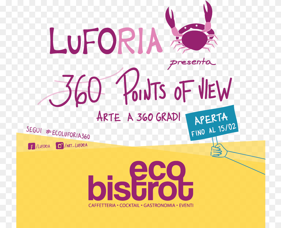 Exposition 360 Points Of View Eco Bistrot Salerno Illustration, Advertisement, Poster, Purple Png Image