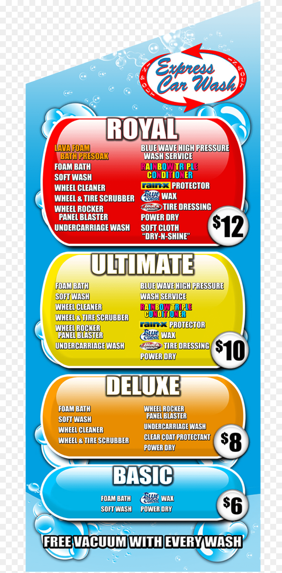 Express Car Wash Options Poster, Advertisement Png