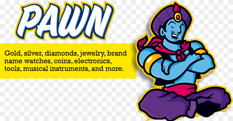 Express Pawn Genie, Advertisement, Book, Comics, Poster Free Png