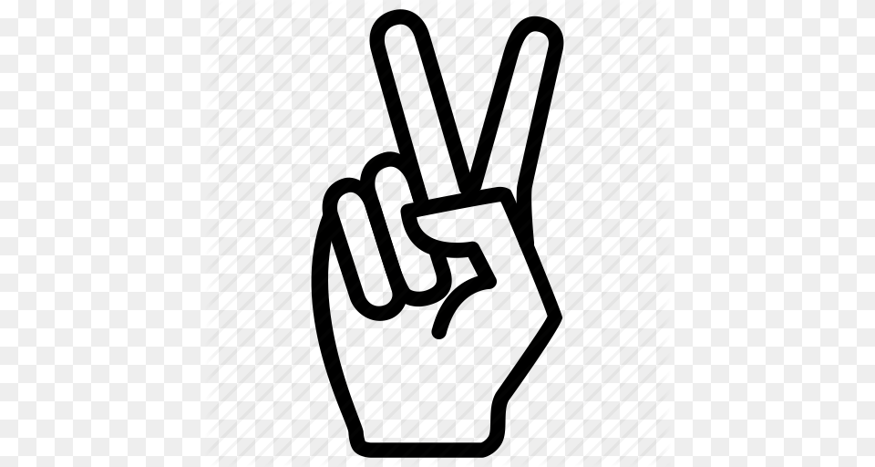 Expression Fingers Gesture Hand Peace Two Icon, Clothing, Glove, Cutlery Free Png