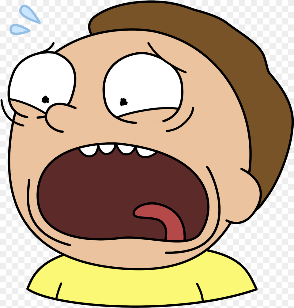 Expressionheadclip Characterart Scared Morty, Baby, Body Part, Mouth, Person Free Png