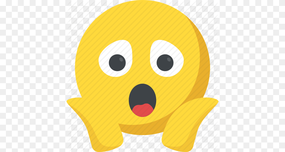 Expressions Fear Emoji Scared Screaming Smiley Icon, Plush, Toy, Disk Png Image