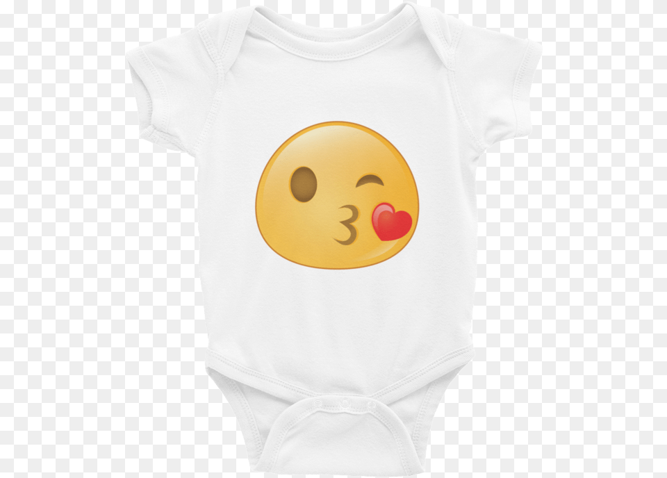 Expressive Blowing Kiss Emoji Baby Onesie My Wear Clothes Cartoon, Clothing, T-shirt Png Image