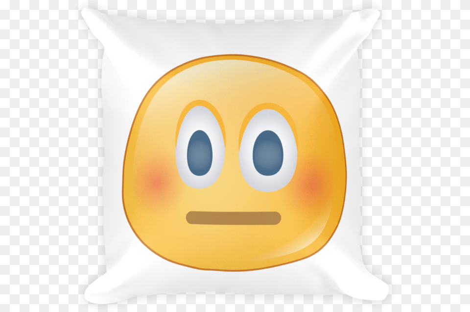 Expressive Blushing Emoji Square Stuffed Pillow Smiley, Cushion, Home Decor, Animal, Fish Png