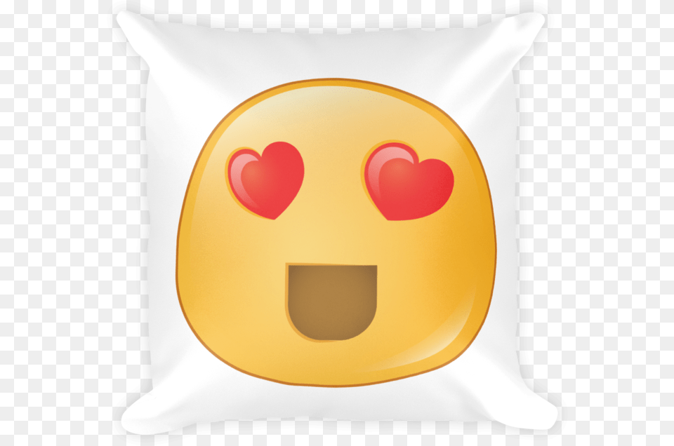 Expressive Heart Eyes Emoji Square Stuffed Pillow Cushion, Home Decor, Animal, Fish, Sea Life Free Png Download