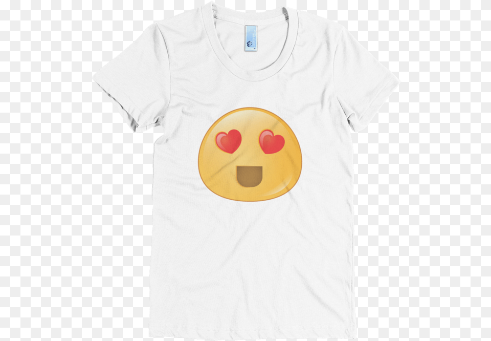 Expressive Heart Eyes Emoji Women S Short Sleeve Poly Smiley, Clothing, T-shirt, Ball, Football Png Image