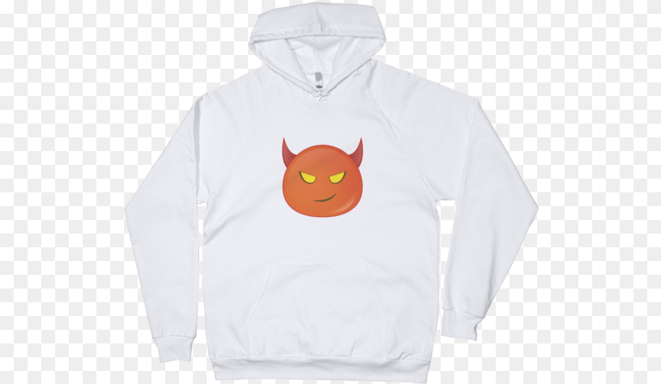 Expressive Red Devil Emoji Unisex Pullover Hoodie, Clothing, Knitwear, Shirt, Sweater Free Png