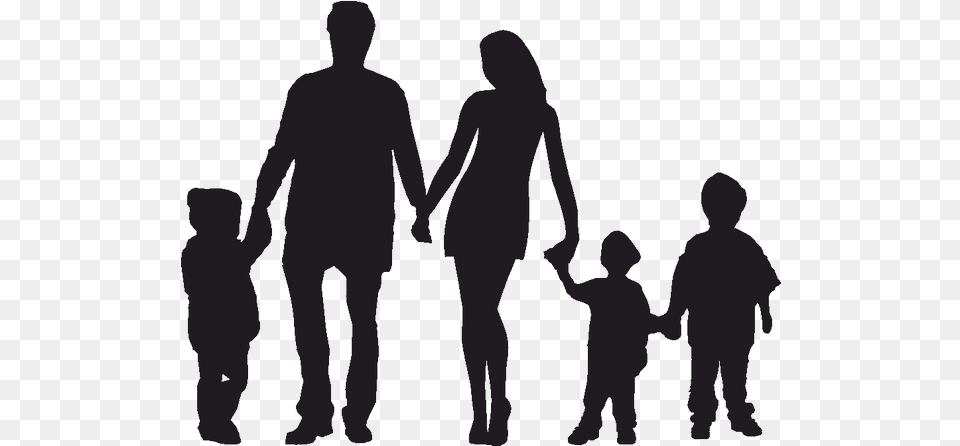 Extended Family Child Marriage Divorce Family Of 5 Silhouette, Body Part, Walking, Hand, Person Free Png